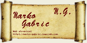 Marko Gabrić vizit kartica